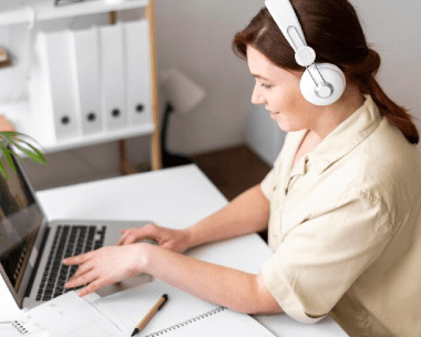 A transcriber working on Danish audio and video file, providing precise transcriptions for various content types and formats.