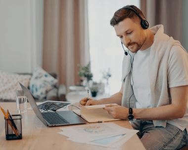 A client utilizing secure transcript  with expert handling of various dialects for sensitive legal and medical documents.