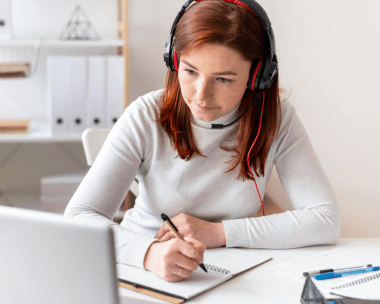 A student benefits from corsican transcription services for academic with regional dialects for researchers and students.