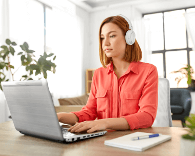 A customer using tailored  transcript respect their voice, context, and unique transcription needs in business and academic 