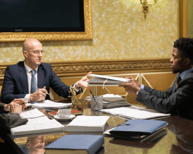 Client receiving certified Hebrew transcription for legal documents and academic research, precision and cultural integrity.