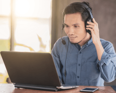 Transcriber working on the sermon transcription services for clear messaging across all congregation types.
